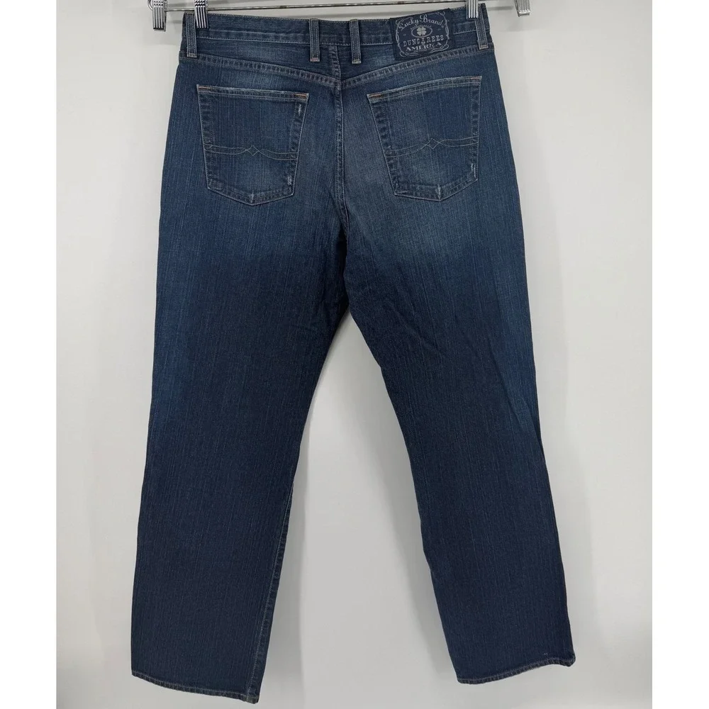 Lucky Brand Jeans Mens 34 Blue Bootcut Regular Dark Flight Stretch Denim 7M10642